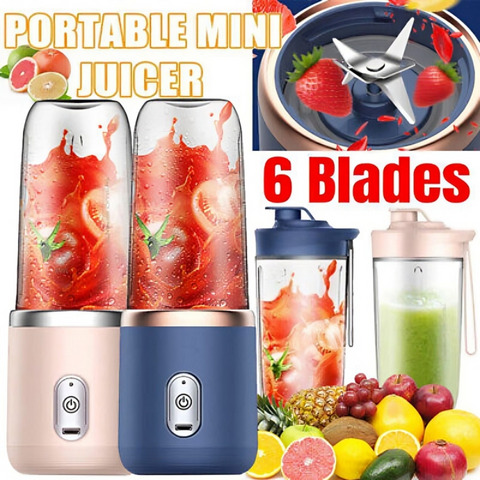 Six blades Rechargeable Portable Mini Juicer – Your Suhoor & Iftar Buddy! 🍹🌙